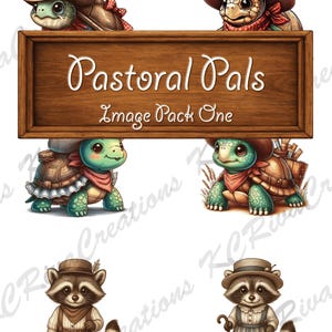 Pastoral Pals Pack 1 - Animaux éphémères imprimables pour les journaux indésirables et le scrapbooking
