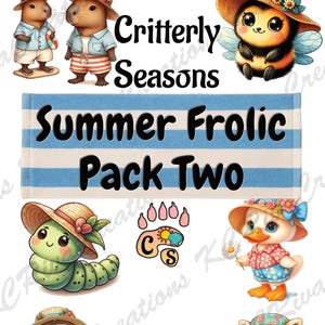 Critterly Seasons: Paquete de diversión veraniega dos: recortes de animales adorables para imprimir en diarios, álbumes de recortes y agendas.