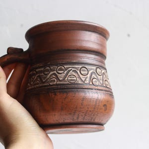 Mothers Day gift handmade stoneware pottery large brown designer clay mug with handle redware Irish mug pottery for anniversary
Coffee Pottery Mug ceramic stone ware
8 oz 17 oz hand crafted clay mug
handmade pottery for anniversary