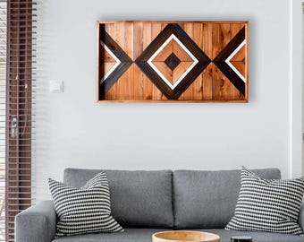 Projektant geometrycznej sztuki ściennej z drewna rustykalne drewniane ściany rodzime drewniane ściany wiszące drewniane panele ścienne w stylu farmhouse, mozaika drewniana sztuka ścienna geometryczna
