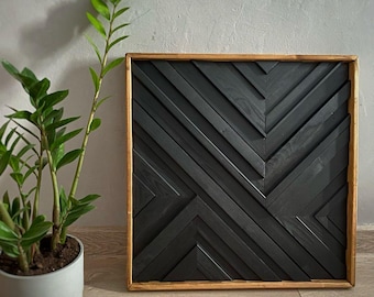 Sztuka ścienna z odzyskanego drewna, Panel ścienny z odzyskanego drewna z farmy, Drewniana mozaika ścienna, Geometryczna rustykalna drewniana dekoracja ścienna, Sztuka ścienna z rodzimego drewna