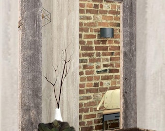 Wall mirror with shelf, Bathroom wooden mirror, Entryway mirror with Shelf, Entry mirror wood with shelf, Wall Hanging Mirror with Shelf