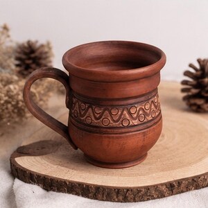 Rustykalny kubek do kawy, Prezenty ceramiczne dla niego, Kubek z kamionki na rocznicę, Naczynia gliniane z kamionki, Ręcznie robiony kubek do herbaty z ceramiki