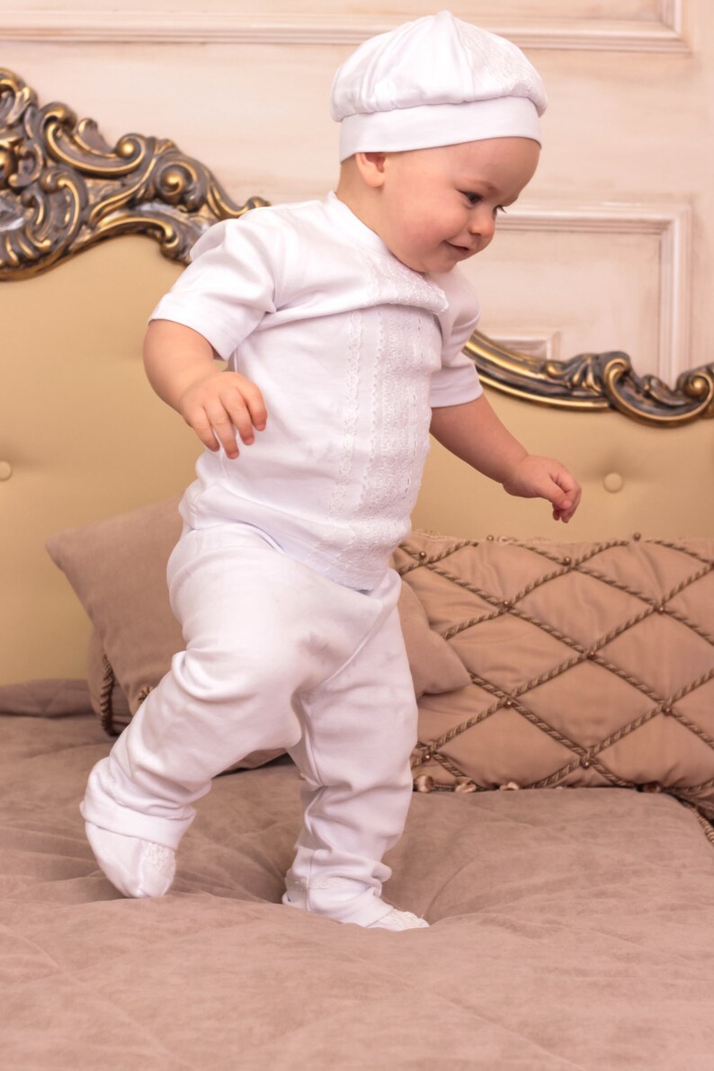 Baby Boy Baptism Suit White Christening Wear Boys Blessing Etsy