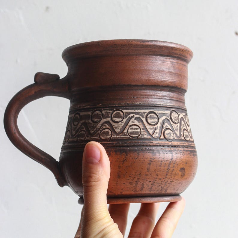 Anniversary handthrown stoneware Mug, Rustic coffe mug, Pottery gifts for him,  Stoneware clayware, Handmade pottery tea mug