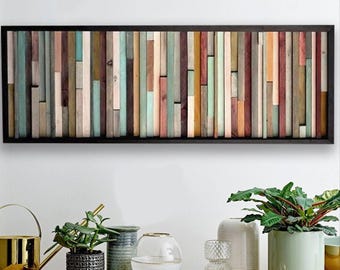 Panel ścienny z odzyskanego drewna z farmy, Drewniana mozaika ścienna, Sztuka ścienna z odzyskanego drewna, Geometryczna rustykalna drewniana dekoracja ścienna, Sztuka ścienna z rodzimego drewna