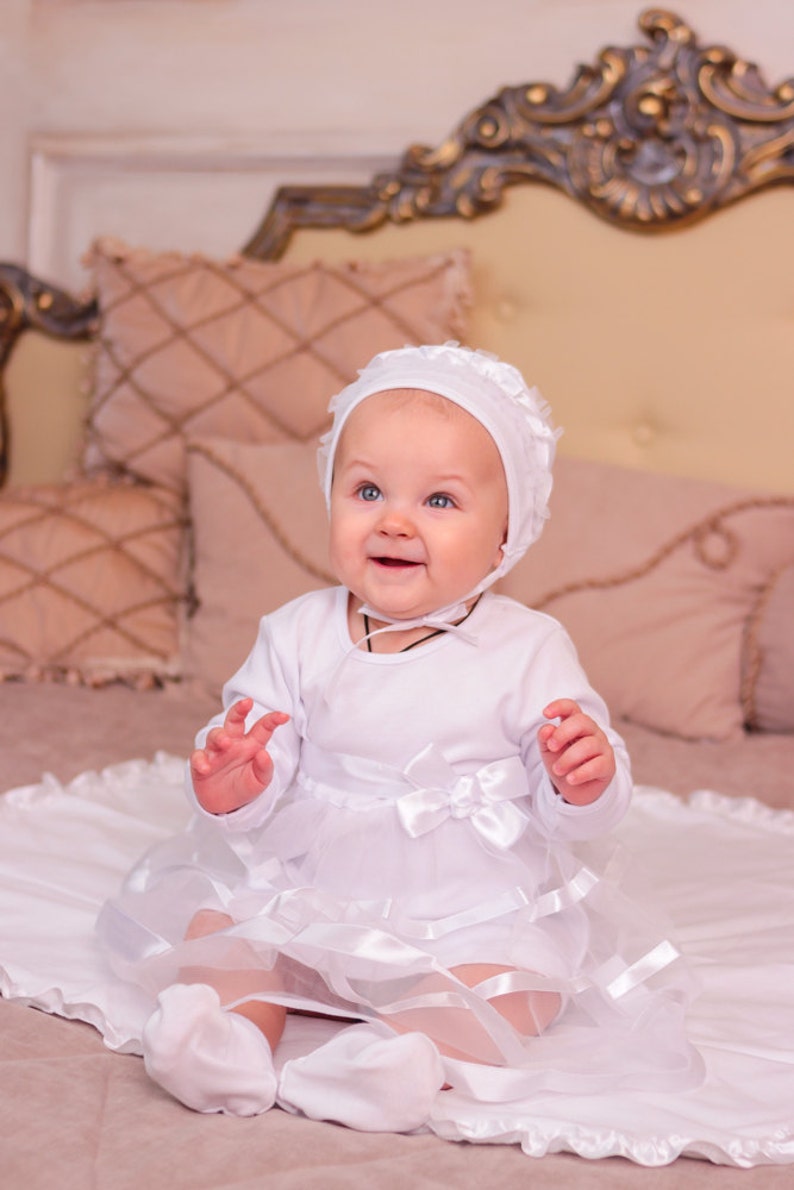 Baby Girl Baptism Dress Christening Gown White Baby Girl Etsy