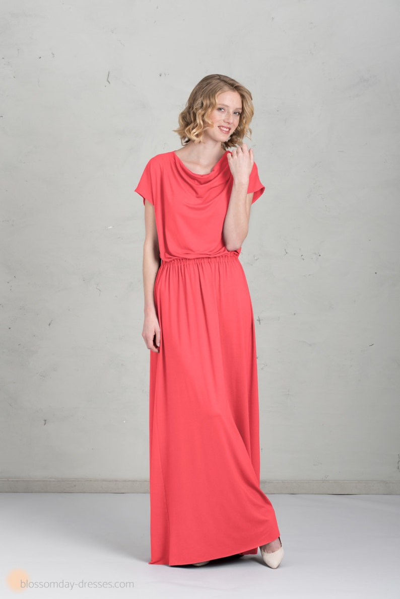 Long Bridesmaid Dress Mathilda Coral