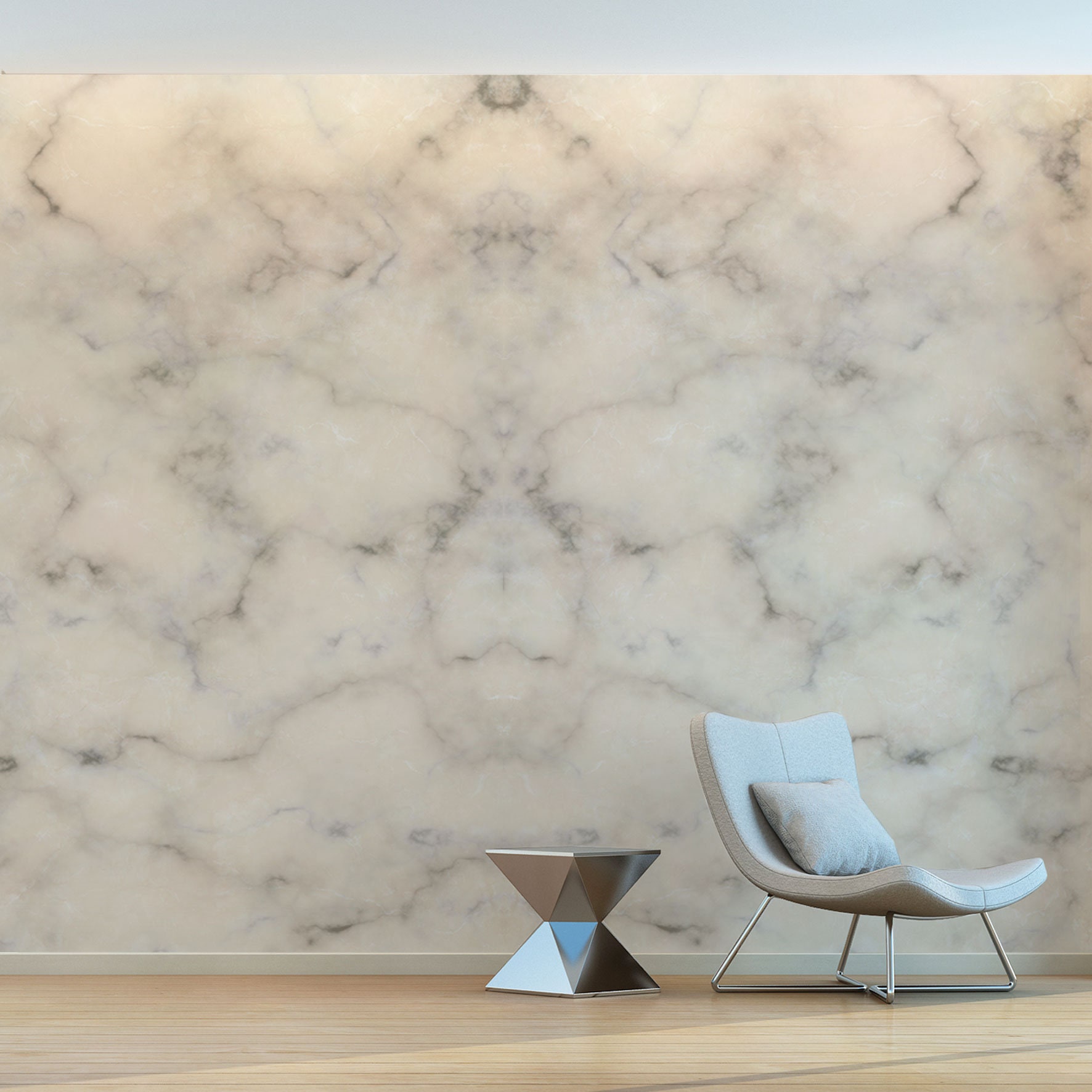 Soft Neutral Marble Effect Wall Mural Natural Wallpapers for Etsy