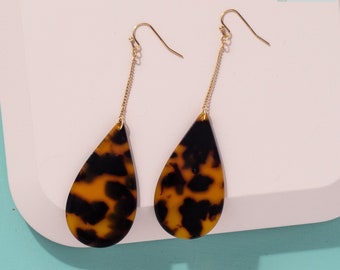 Teardrop acrylic earrings, Acetate earrings, Statement earrings, Geometric earrings, Long earrings, Resin earrings, Dangle drop earrings