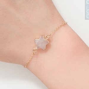 Tiny star bracelet, Rose quartz bracelet, Minimalist bracelet, Bridesmaid gifts, Minimalist bracelet, Gemstone bracelet, unique gift