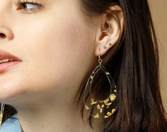 Teardrop acrylic earrings, Acetate earrings, Statement earrings, Dainty earrings, Geometric earrings, Outline earrings, Large earrings