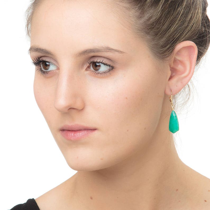 Gemstone Stone Earrings Minimalist earrings Unique gifts Geometric earrings Statement earrings Turquoise earrings Rose quartz earrings
