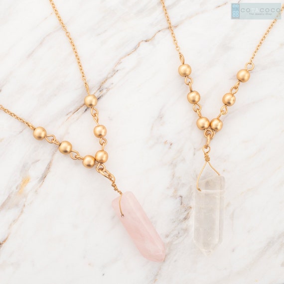 Raw quartz crystal best sale necklace