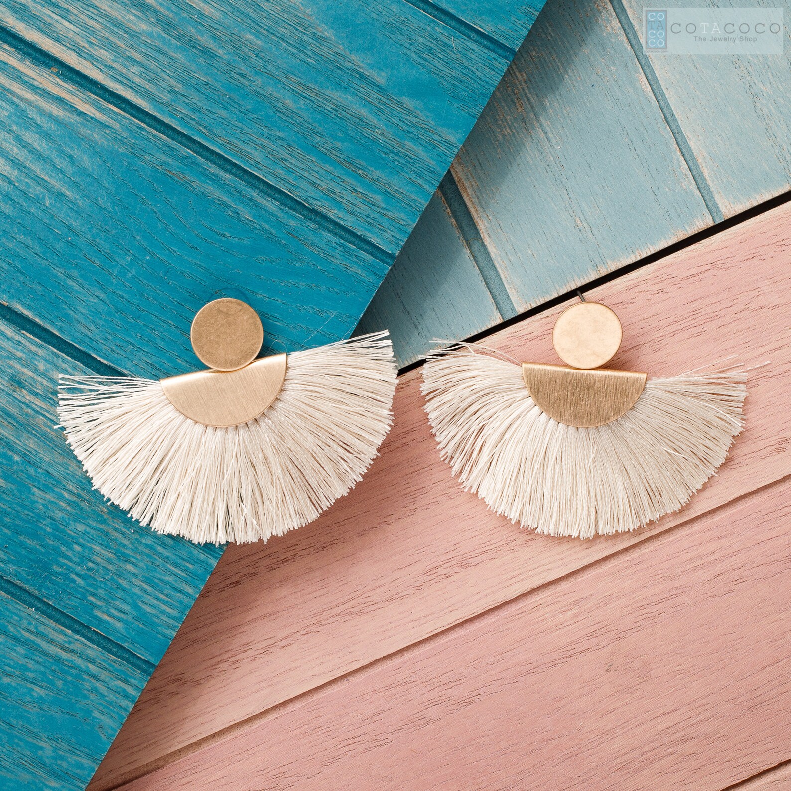 Statement Earrings Fan Tassel Earrings Half Moon Earrings Etsy