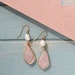 Rose quartz earrings, Freshwater pearl earrings, Teardrop earrings, Kite Geometric earrings, Statement earring, Bridesmaid gift, Unique gift 