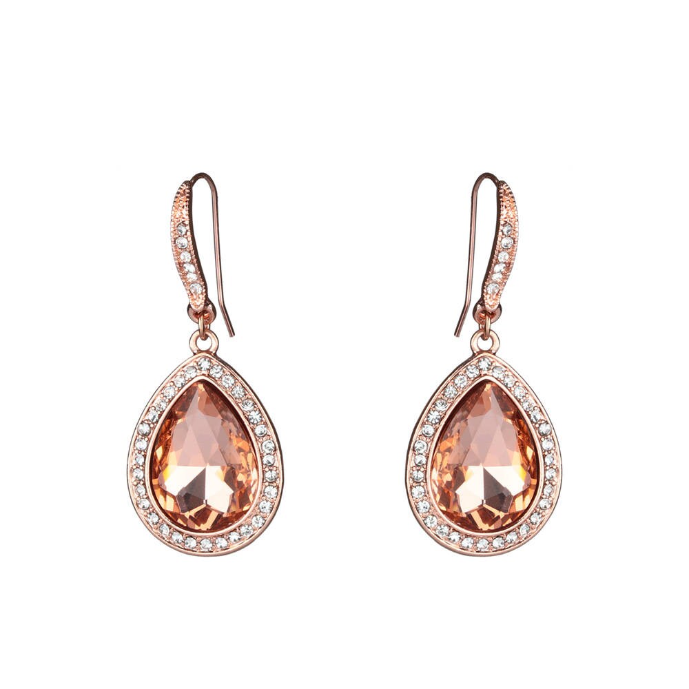 Rose Teardrop Earrings in Gold main image 0