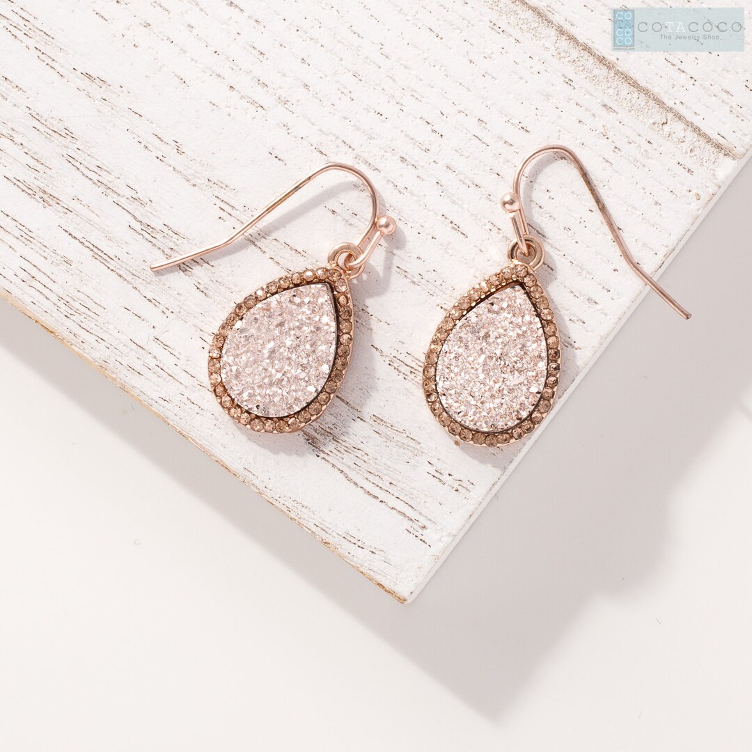Kendra scott rose shop gold druzy earrings