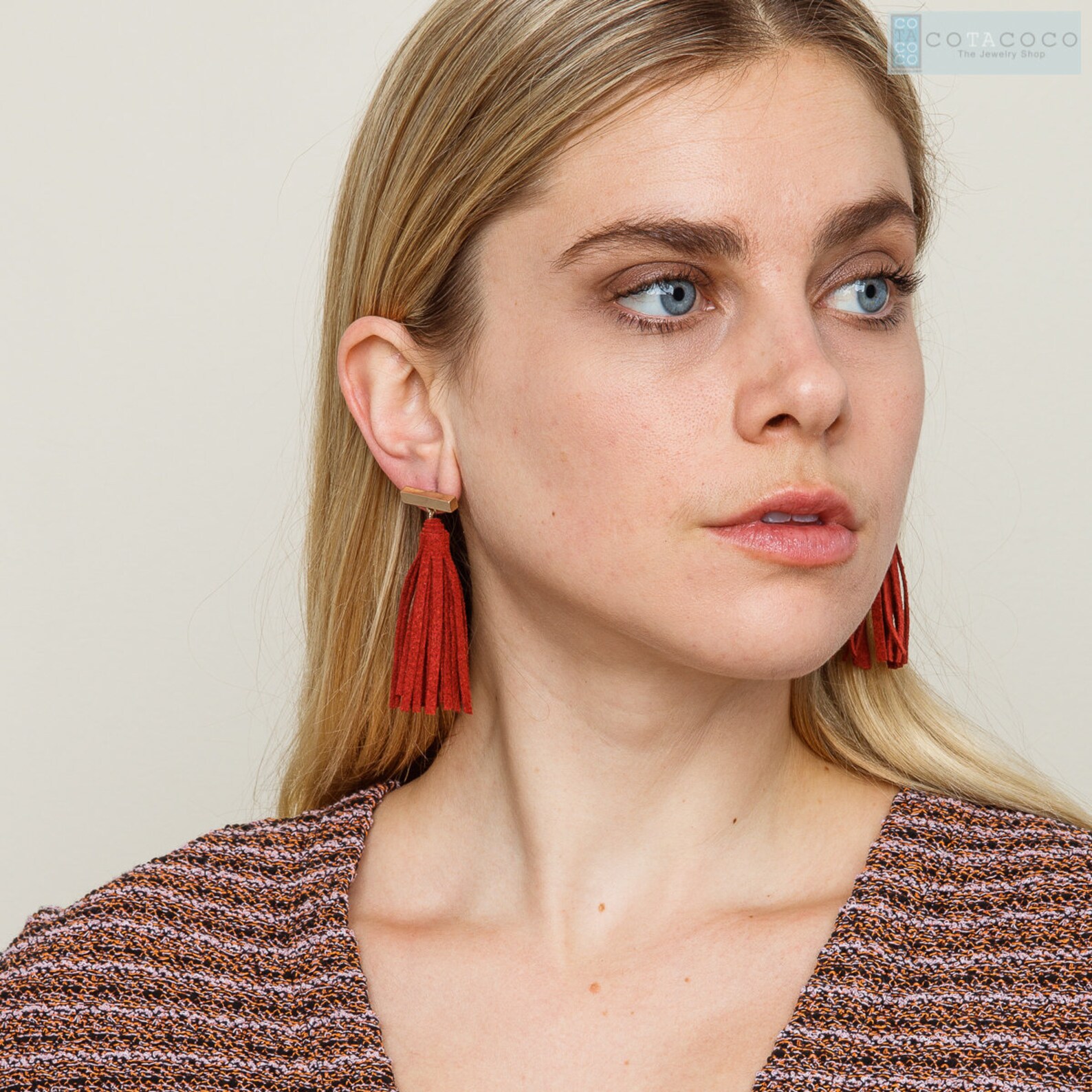 Suede Tassel Stud Earrings Burgundy Leather Earring Leather Etsy