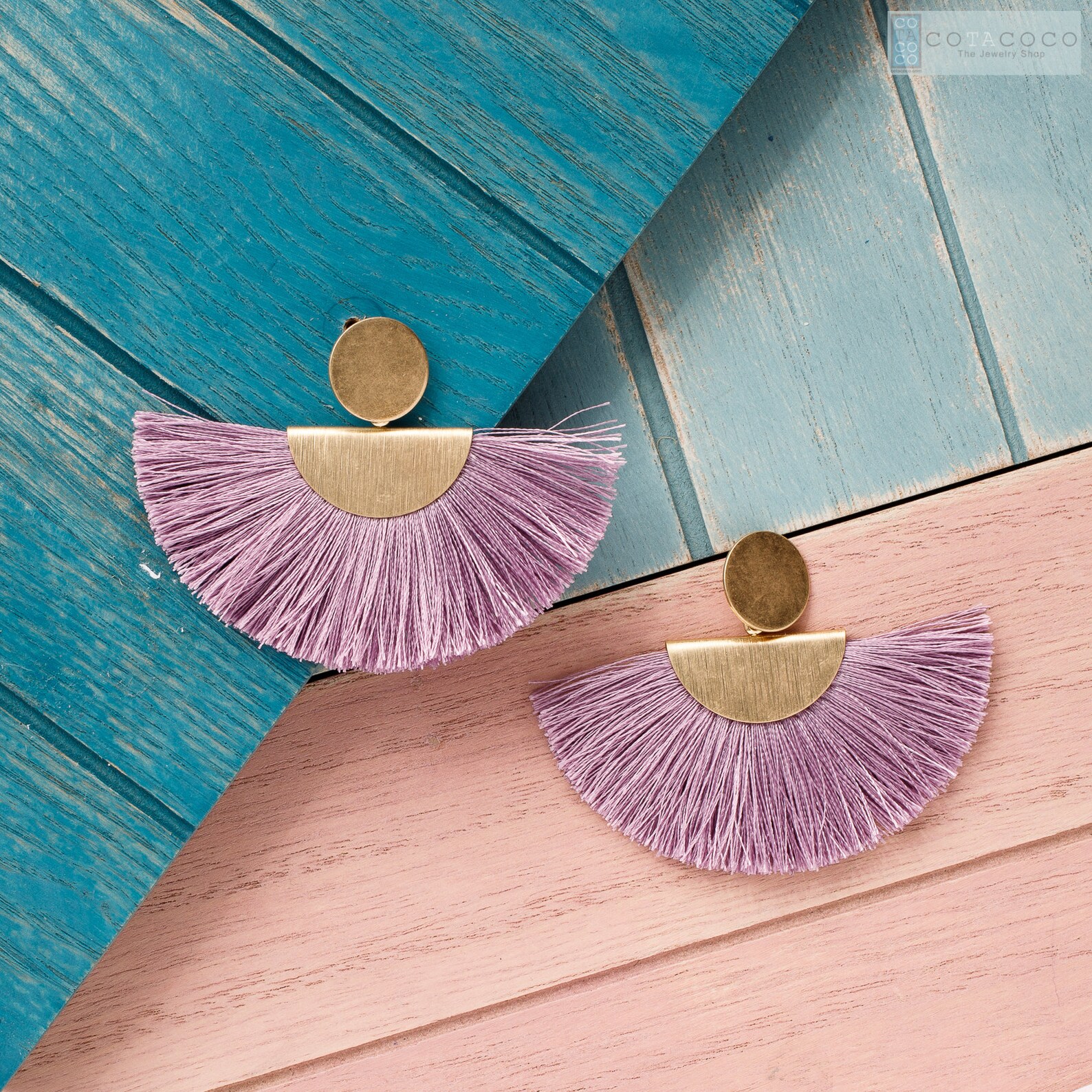 Statement Earrings Fan Tassel Earrings Half Moon Earrings Etsy