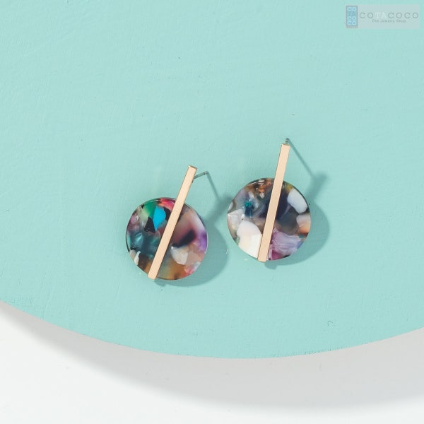 Boucles d’oreilles disque, boucle d’oreille, boucle d’oreille acrylique, géométrique boucle d’oreille, boucle d’oreille délicate, acétate, boucle d’oreille en résine cercle boucles d’oreilles,