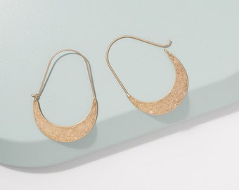 Crescent earrings, Geometric earrings, Hoop earrings, Statement earrings, Dainty earrings, Minimalist earrings, Metal earrings