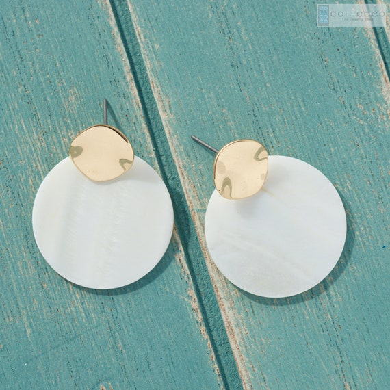 Mother of Pearl Earrings Statement Earrings Shell Disc Earring Bridesmaid Earrings Minimalist Earrings Unique Gifts Geometric Earrings Etsy Canada
