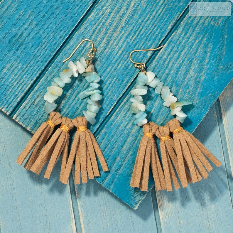 Suede Tassel Earrings Statement Earrings Leather Fringe Etsy