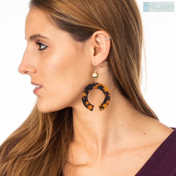 Acrylic on sale tortoise earrings
