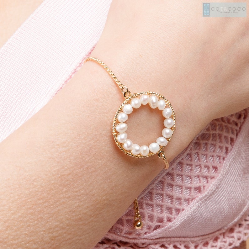 Bridesmaid bracelet Pearl Bracelet Freshwater Pearl Beaded Bracelet Statement Bracelet Geometric Bracelet Birthday gifts