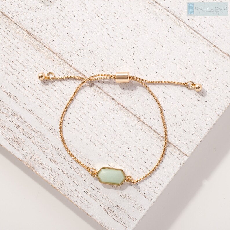 Turquoise bracelet, Raw quartz bracelet, Minimalist bracelet, Dainty bracelet, Adjustable bracelet, Pull tie bracelet, unique gifts, image 6