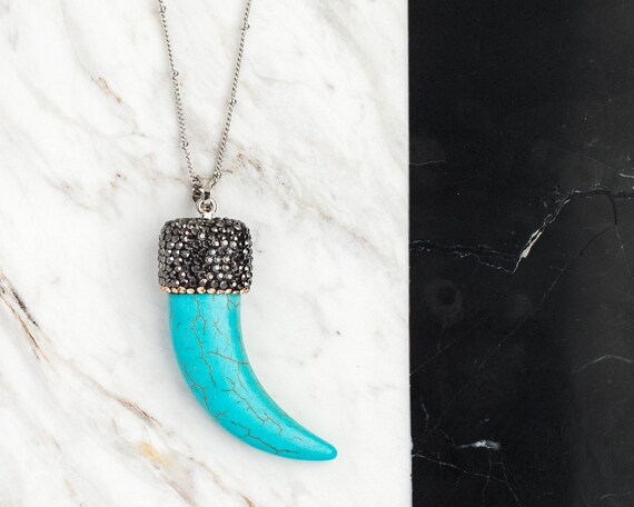 Turquoise on sale horn necklace
