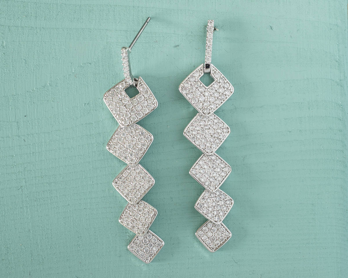 Crystal linear drop earrings deals