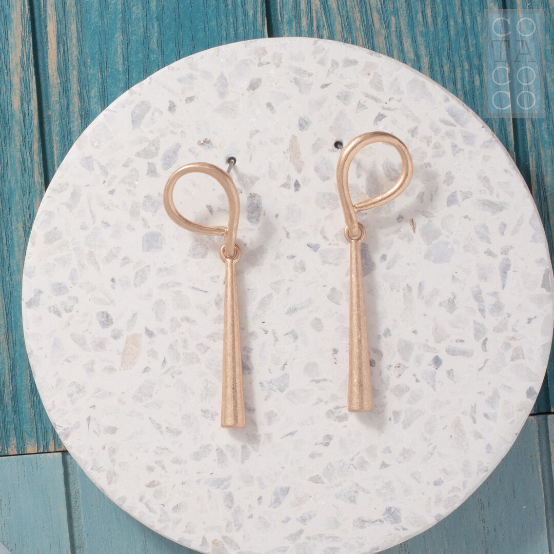 Gold bar dangle earrings Clearance