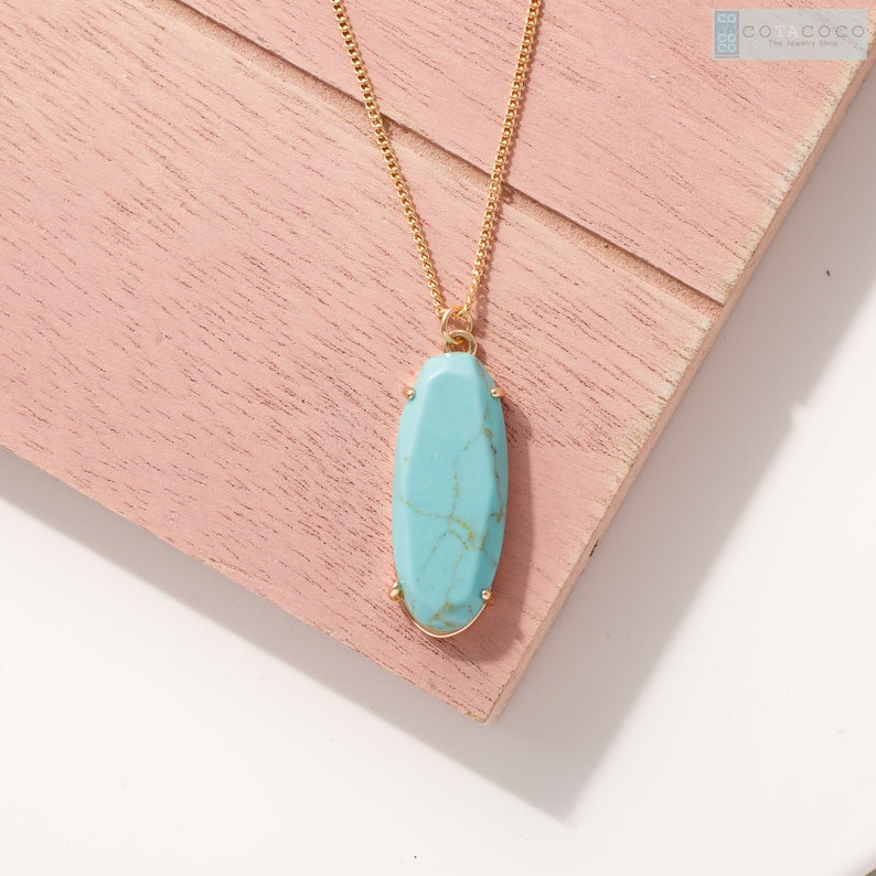 Raw Quartz Necklace Crystal Necklace Turquoise Necklace Etsy