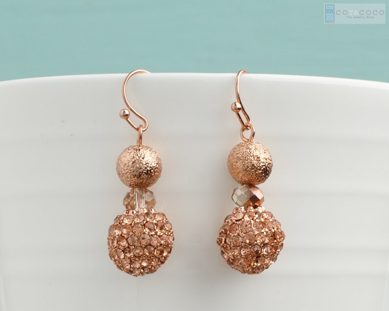 Crystal Ball Dangle Earrings Disco Ball Dangle Drop Earrings Etsy