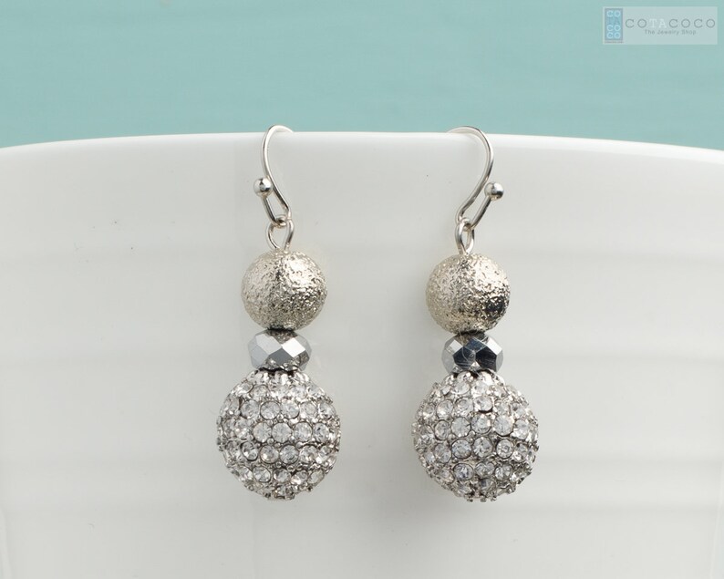 Crystal Ball Dangle Earrings Disco Ball Dangle Drop Earrings Etsy
