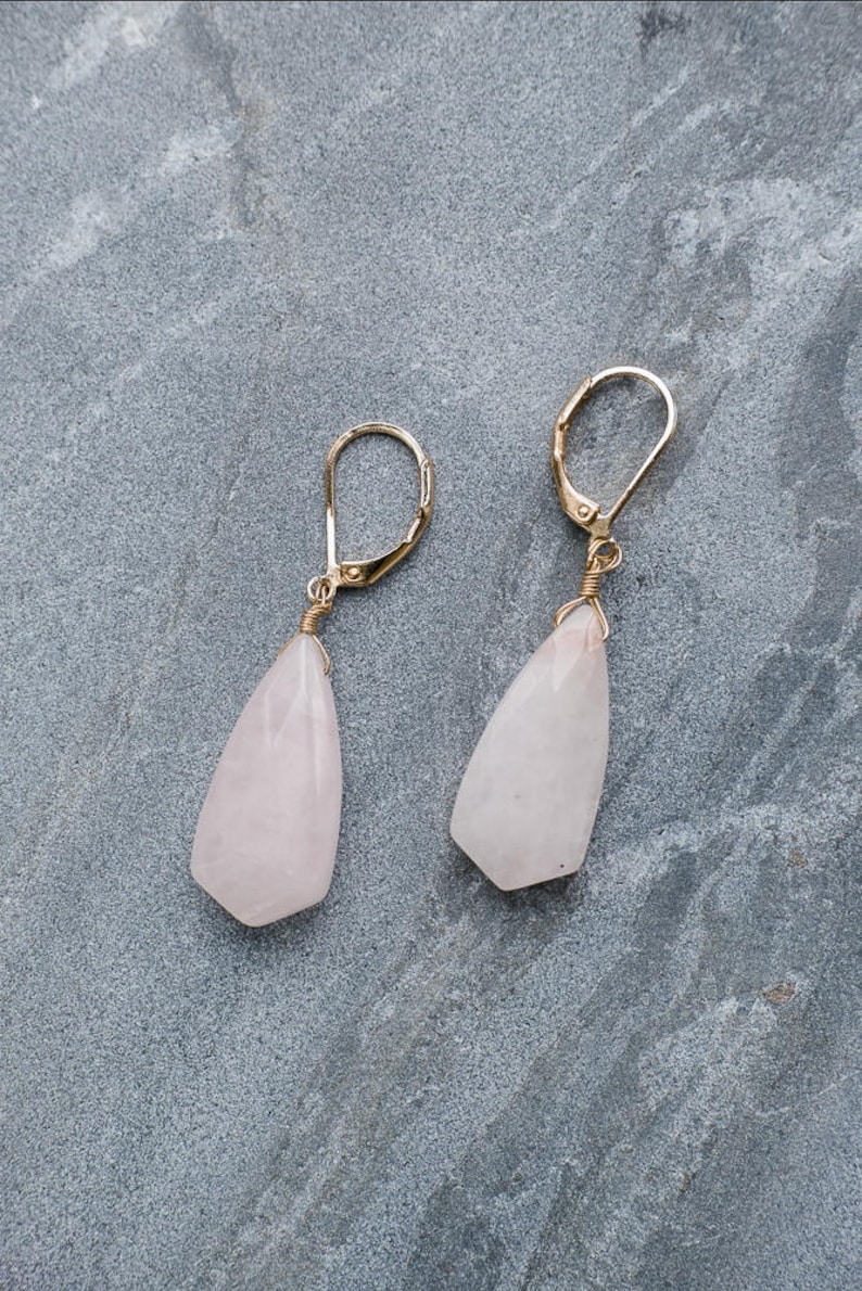 Gemstone Stone Earrings Minimalist earrings Unique gifts Geometric earrings Statement earrings Turquoise earrings Rose quartz earrings