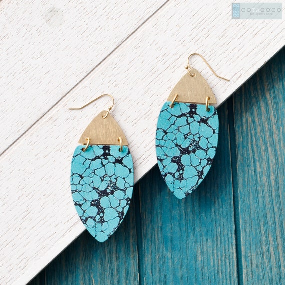 Dropping Circle Mohave Turquoise Statement Earrings | Laura Foote Designs
