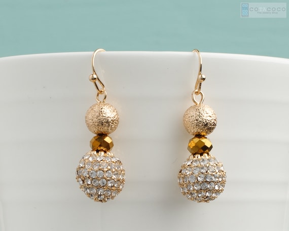 Sterling Silver Crystal Ball Thread Earrings in White | Pascoes