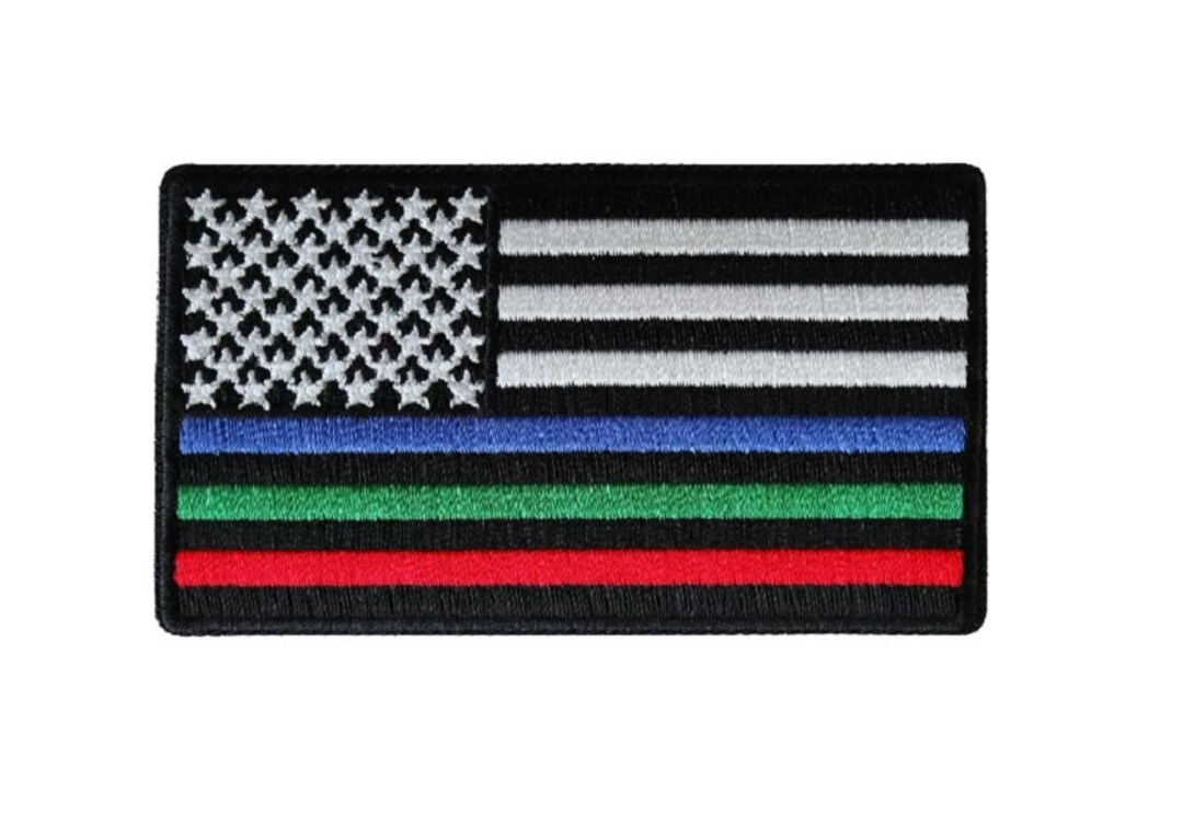 thumbnail image 2 of Trade Winds 2x3ft Thin Line Flag – Blue, Green, Red Line On 100D Polyester – Police, Fire, Military 2 of 3
