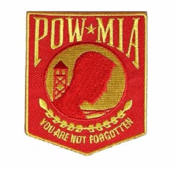 Patriotic Novelty Patches POW MIA Premium Quality Sew On Iron On Patch 3.5/"