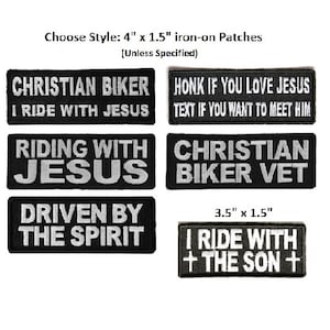 Choose Style CHRISTIAN BIKER PATCHES Religious Jesus iron on patches (K22)