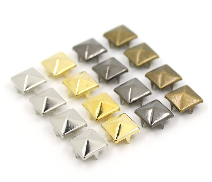 Sew on Studs Moon Shape Double Hole Studs Spike Studs for Clothing in  Silver Colour 6MM-100 Pieces 