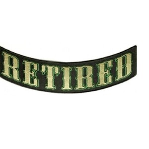 RETIRED 12" x 2.5" Large LOWER ROCKER iron on back patch (3292)