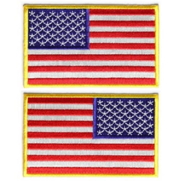 American Flag Vinyl Decal Set | Forward & Reversed 2x3.5 Inch USA Made Stickers