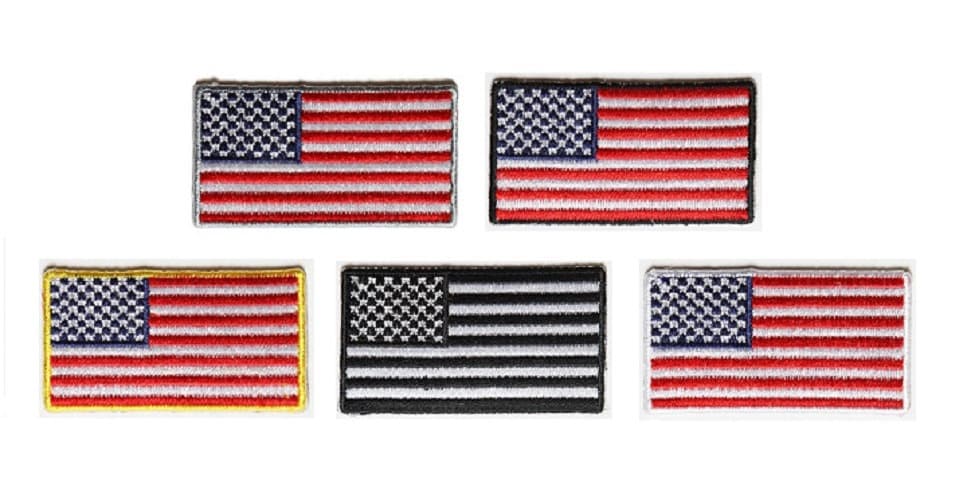 USA US American Flag Black & Grey Embroidered Patch Iron On/sew On