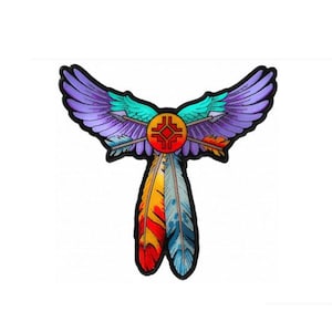 Choose Size WINGS FEATHERS ARROWS 4&quot; or 10&quot; iron on back patch