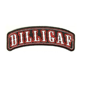 DILLIGAF Top Rocker 3.75" x 1.2" iron on patch (2547) (G29)