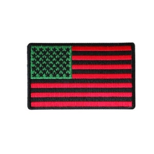 AFRICAN COLORS American Flag 3.25&quot; x 2&quot; iron on patch (6763) (#17)